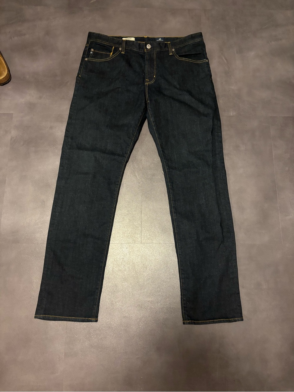 Ag Adriano Goldschmied Men's Dark Indigo Slim Straight Jeans
